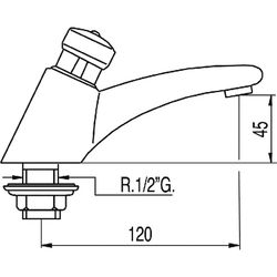 Grifo temporizado de 1 agua para lavabo Colectividades