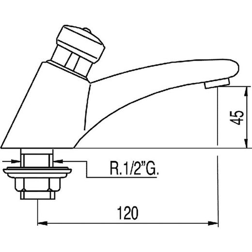 Grifo temporizado de 1 agua para lavabo Colectividades