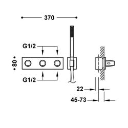 Grifo termostático empotrado de 4 vías B‑system