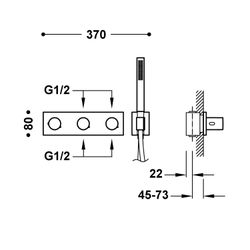 Grifo termostático empotrado de 4 vías B‑system