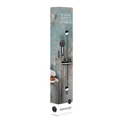 Kit barra de ducha xena con mango de ducha athena y flexo extensible