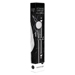Kit barra de ducha xena con mango de ducha elipse y flexo cromado