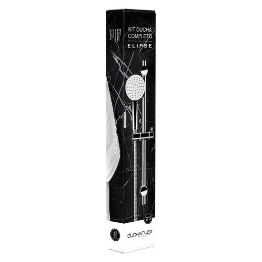 Kit barra de ducha xena con mango de ducha elipse y flexo cromado