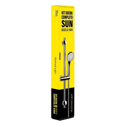 Kit barra de ducha xena con mango de ducha sun y flexo cromado