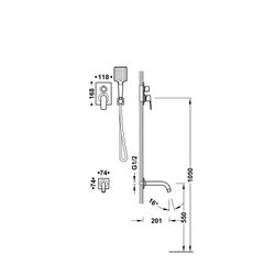Kit de grifo monomando empotrado de 2 vías Rapid‑box para bañera y ducha
