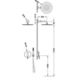 Kit de grifo monomando empotrado de 2 vías Rapid‑box para ducha