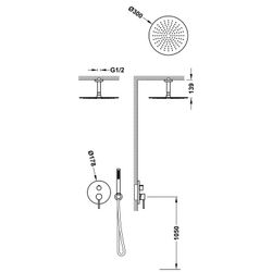 Kit de grifo monomando empotrado de 2 vías Rapid‑box para ducha