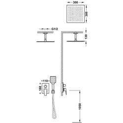 Kit de grifo monomando empotrado de 2 vías Rapid‑box para ducha