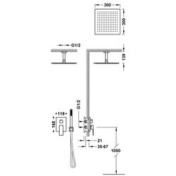 Kit de grifo monomando empotrado de 2 vías Rapid‑box para ducha