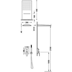 Kit de grifo monomando empotrado de 3 vías Rapid‑box para ducha
