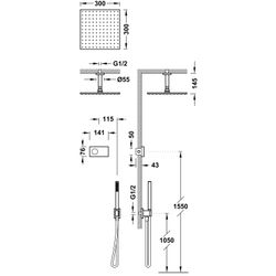 Kit de grifo termostático electrónico empotrado de 2 vías Shower technology para ducha
