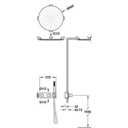 Kit de grifo termostático empotrado de 2 vías B‑system para ducha