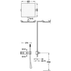 Kit de grifo termostático empotrado de 2 vías B‑system para ducha