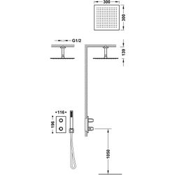 Kit de grifo termostático empotrado de 2 vías Therm‑box para ducha