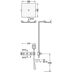 Kit de grifo termostático empotrado de 3 vías B‑system para ducha