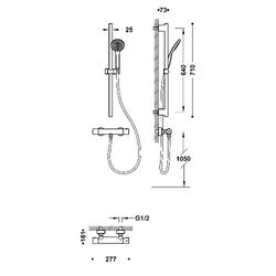 Kit de grifo termostático mural para ducha Base-Tres Plus