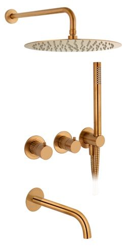 KIT DE DUCHA HORIZONTAL CON 3 SALIDAS CON CARTUCHO PROGRESIVO DE 35