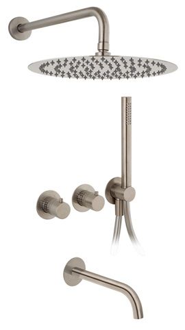 KIT DE DUCHA HORIZONTAL CON 3 SALIDAS Y CARTUCHO PROGRESIVO DE 35 MM