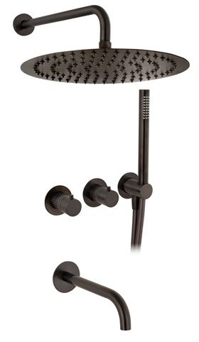KIT DE DUCHA HORIZONTAL CON 3 SALIDAS Y CARTUCHO PROGRESIVO DE 35 MM