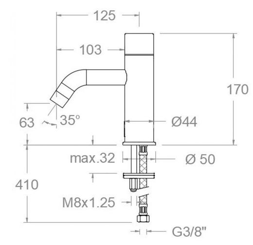 Grifo de lavabo electrónico de un agua o premezclada, con transformador y batería, cromo, modelo Soltronic