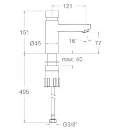 Grifo de lavabo temporizado mezclador de fría y caliente, cromado, modelo Solestop