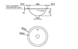 Lavamanos para encastrar Ø305 INOX satinado