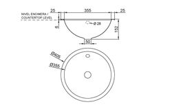 Lavamanos para encastrar Ø405 INOX brillo