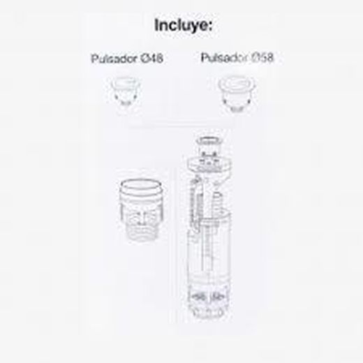 Mecanismo universal Roca 2 pulsadores valve plus