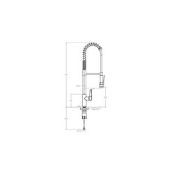 Monomando de cocina profesional altura 752mm, cromado