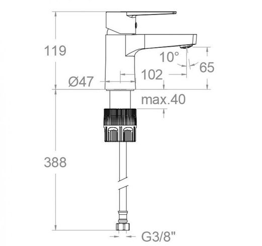 Monomando de lavabo 3.5l, cromado , modelo Titanium