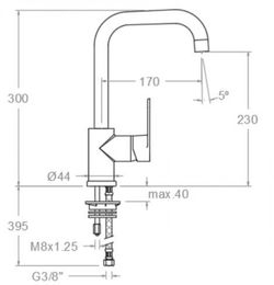 Monomando de lavabo Alexia con caño giratorio, cromo