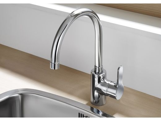 Monomando fregadera caño alto tubo Roca L20