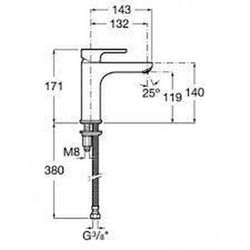 Monomando lavabo caño Mezzo cuerpo liso Roca L20