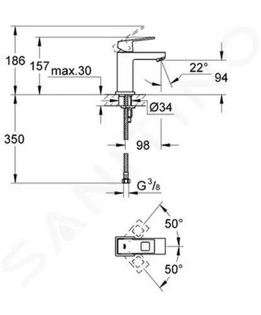 Monomando lavabo Eurocube 28 Grohe