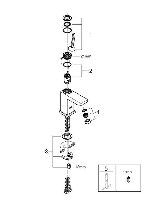 Monomando lavabo eurocube joy