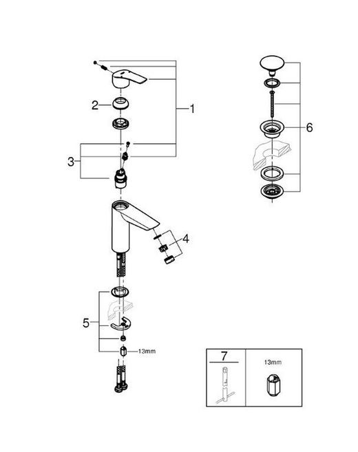 Monomando lavabo eurosmart cromo cadenilla