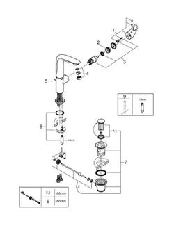 Monomando lavabo eurostyle caño alto Grohe