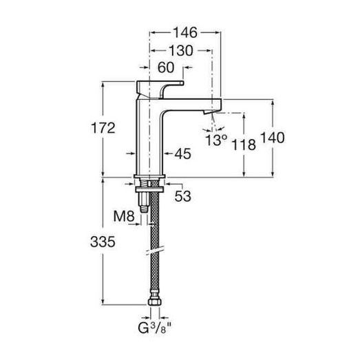 Monomando lavabo cuerpo liso Roca L20