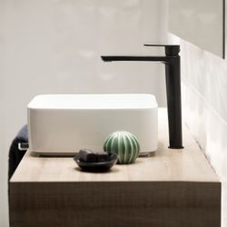 Monomando de lavabo XL , modelo Alexia, negro mate
