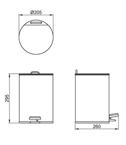 Papelera acero inox 5 l. satinado con pedal