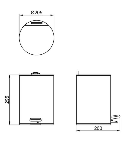 Papelera acero inox 5 l. satinado con pedal