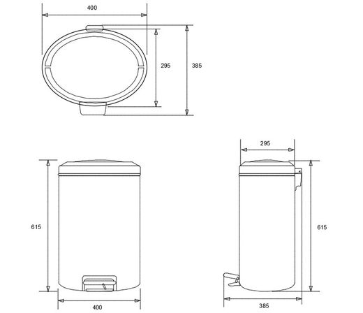 Papelera acero inoxidable satinado con pedal 32 L
