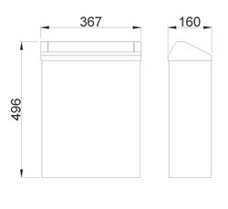Papelera acero pintado mural con tapa 23 litros