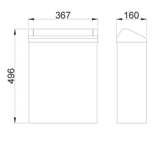 Papelera acero pintado mural con tapa 23 litros