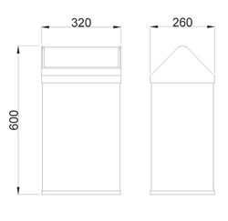 Papelera cabezal basculante inox satinada 40 L.