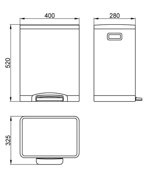 Papelera de acero inoxidable satinado con pedal