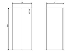 Papelera inox EVO mural, 80l para colgar, satinada