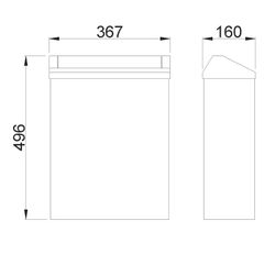 Papelera inox mural 23 L. con tapa