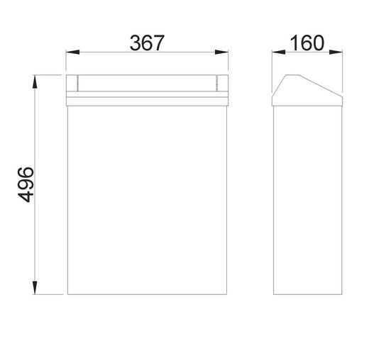 Papelera inox mural 23 L. con tapa