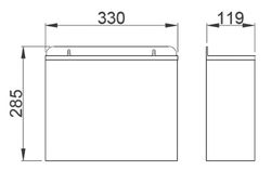 Papelera mural rectangular metálica pintada blanco